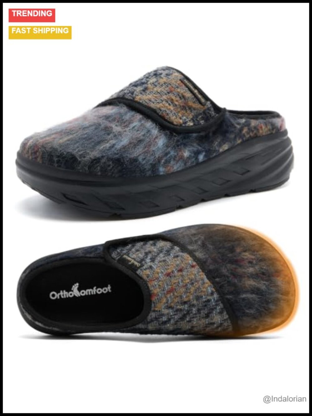 Wide Toe Box Orthopedic Slip On Slippers Arch Support Plantar Fasciitis